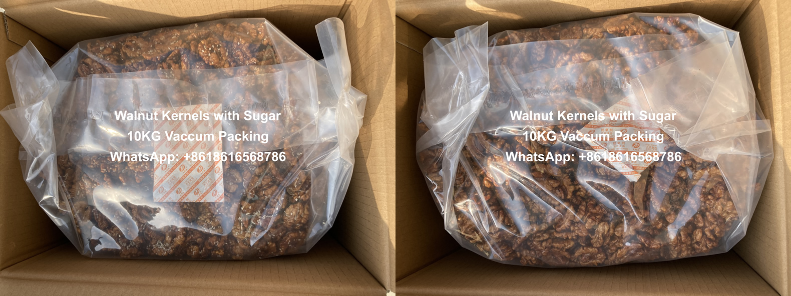 Walnut kernels with sugar packing