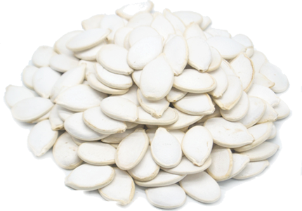 Snow white pumpkin seeds in shell