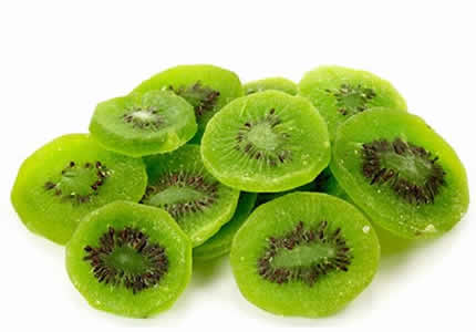 Dried Kiwi Fruits with Green Color